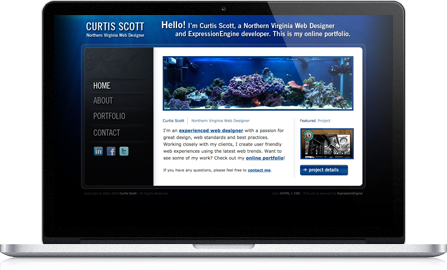 Curtis Scott UI design screenshot inside of a laptop