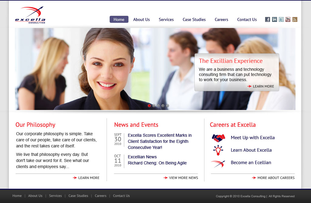 Excella Consulting UI design screenshot 1