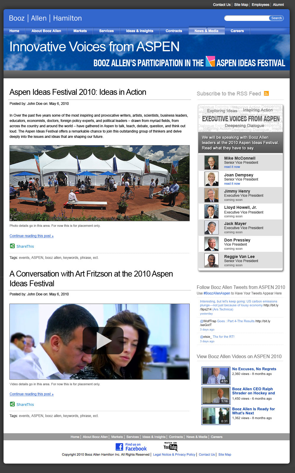 Booz Allen Hamilton - Aspen Ideas Festival UI design screenshot 1