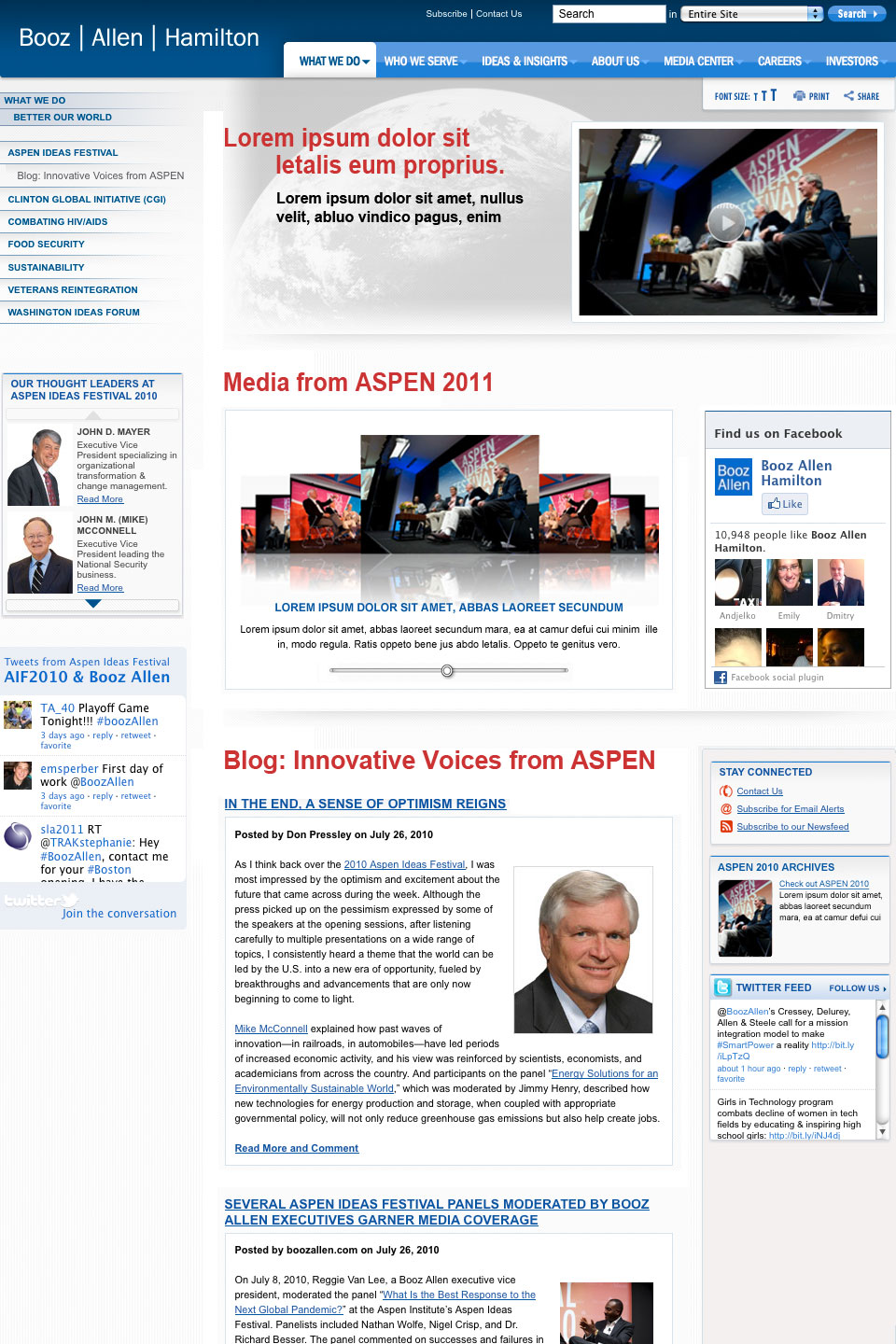 Booz Allen Hamilton - Aspen Ideas Festival UI design screenshot 2