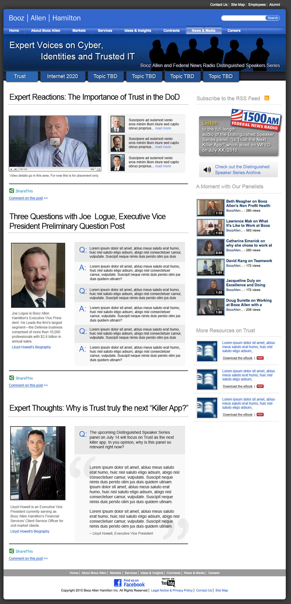 Booz Allen Hamilton - Expert Voices on Cyber UI design screenshot