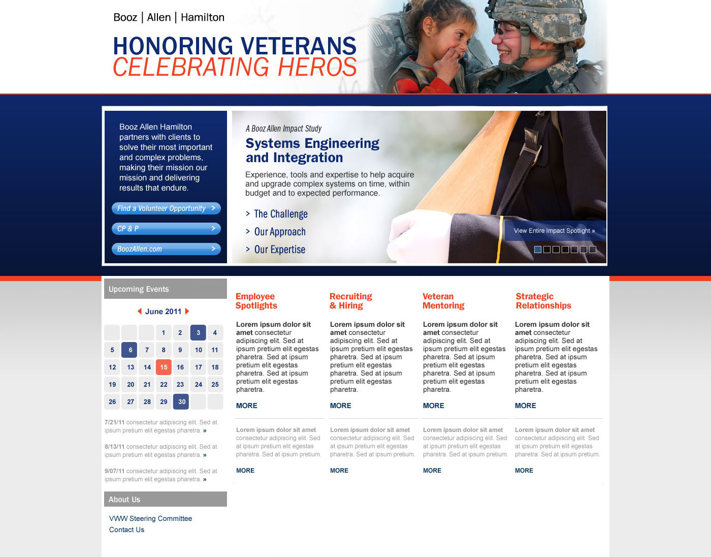 Booz Allen Hamilton - Honoring Our Heroes UI design screenshot 1