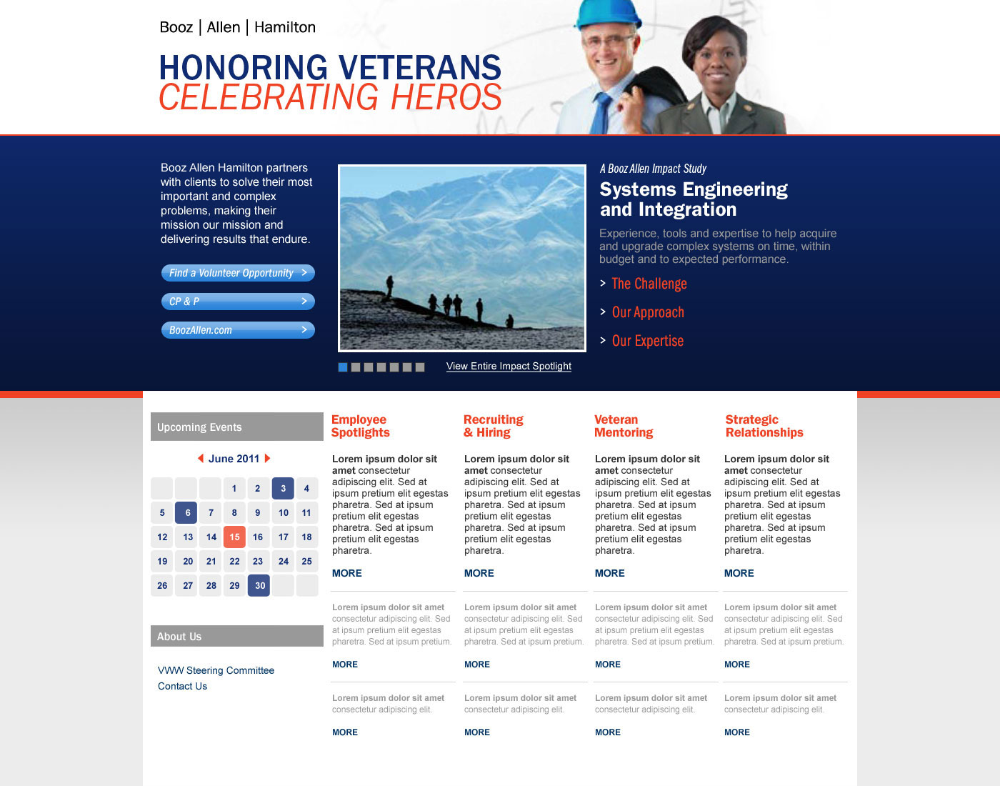 Booz Allen Hamilton - Honoring Our Heroes UI design screenshot 3