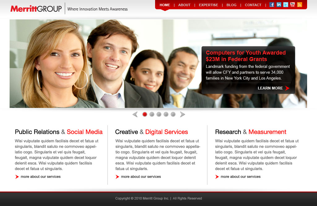 Merritt Group UI design screenshot