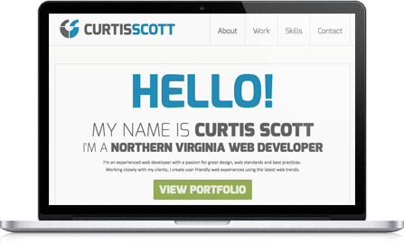 Curtis Scott UI design screenshot inside of a laptop